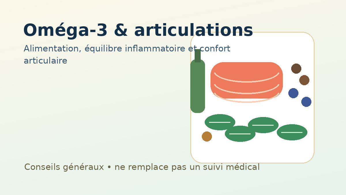 Illustration aliments riches en oméga-3 pour le confort articulaire