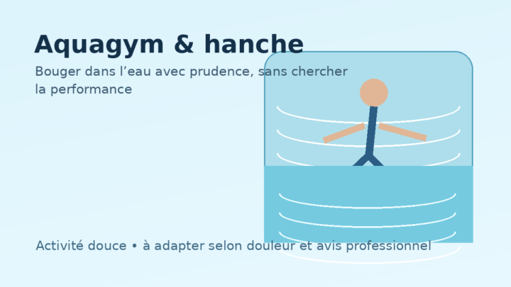 Illustration aquagym douce pour préserver la hanche