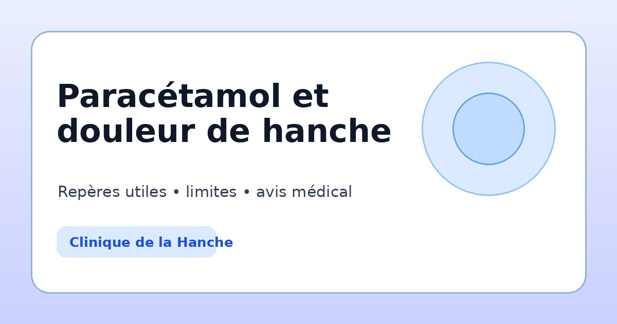 Paracétamol et douleur de hanche
