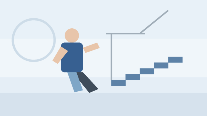Illustration d une personne montant un escalier calmement