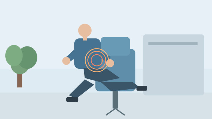 Illustration d une personne assise avec zone de hanche sensible