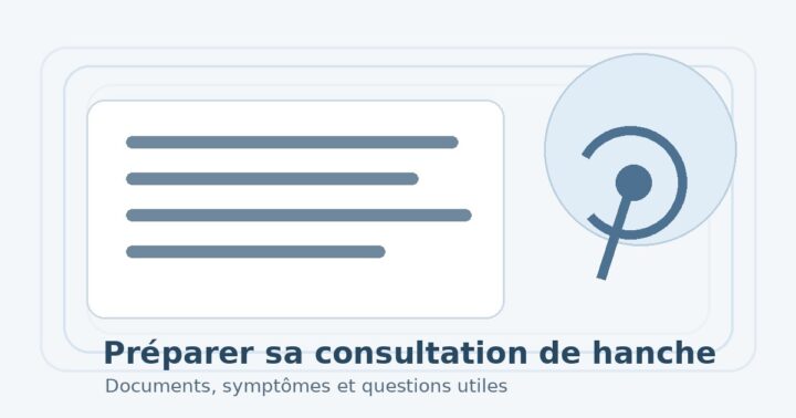 Illustration éditoriale sur la préparation d une consultation pour douleur de hanche