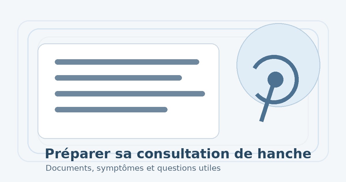Illustration éditoriale sur la préparation d une consultation pour douleur de hanche