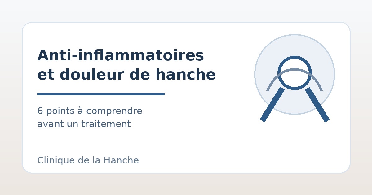 Illustration informative sur les anti-inflammatoires et la douleur de hanche