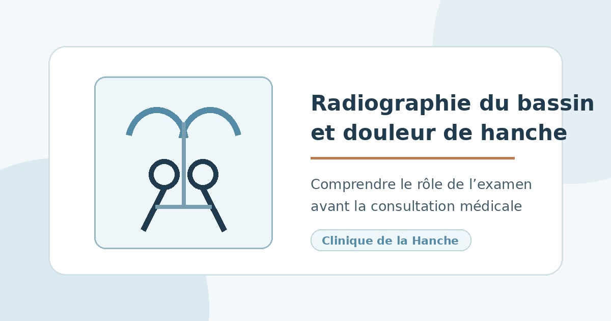 Illustration sur la radiographie du bassin en cas de douleur de hanche