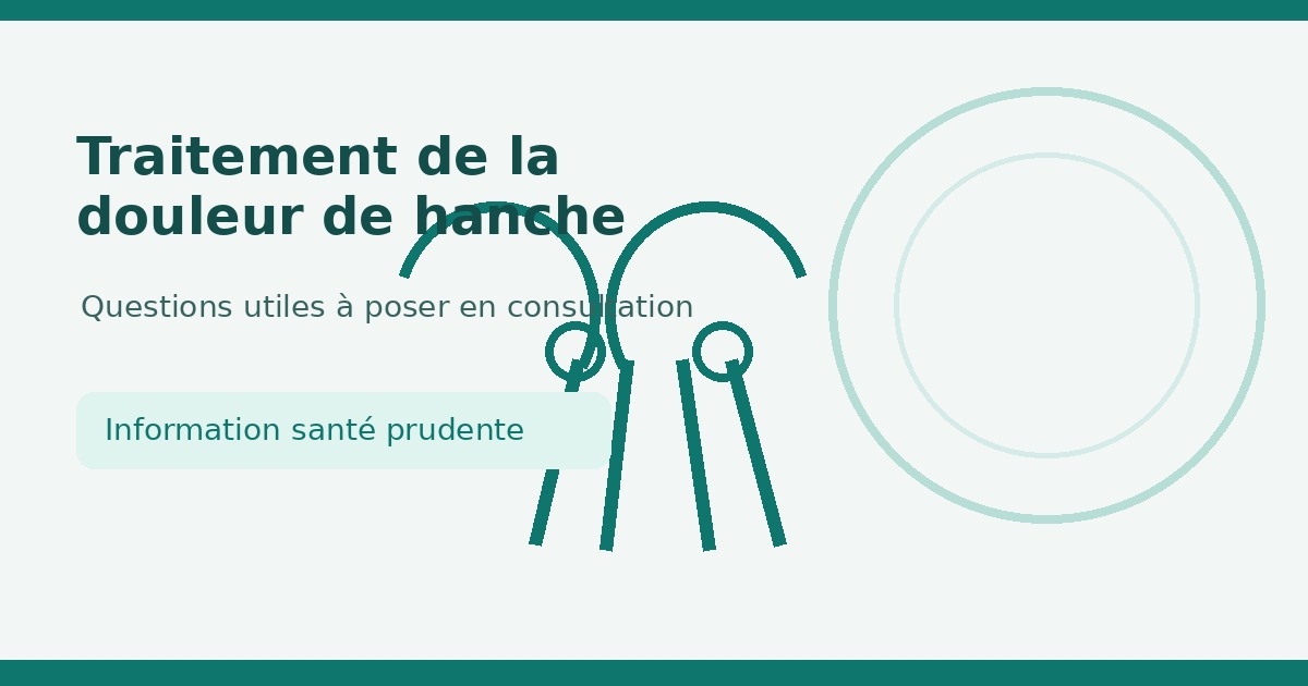 Illustration sur les questions à poser pour le traitement d’une douleur de hanche