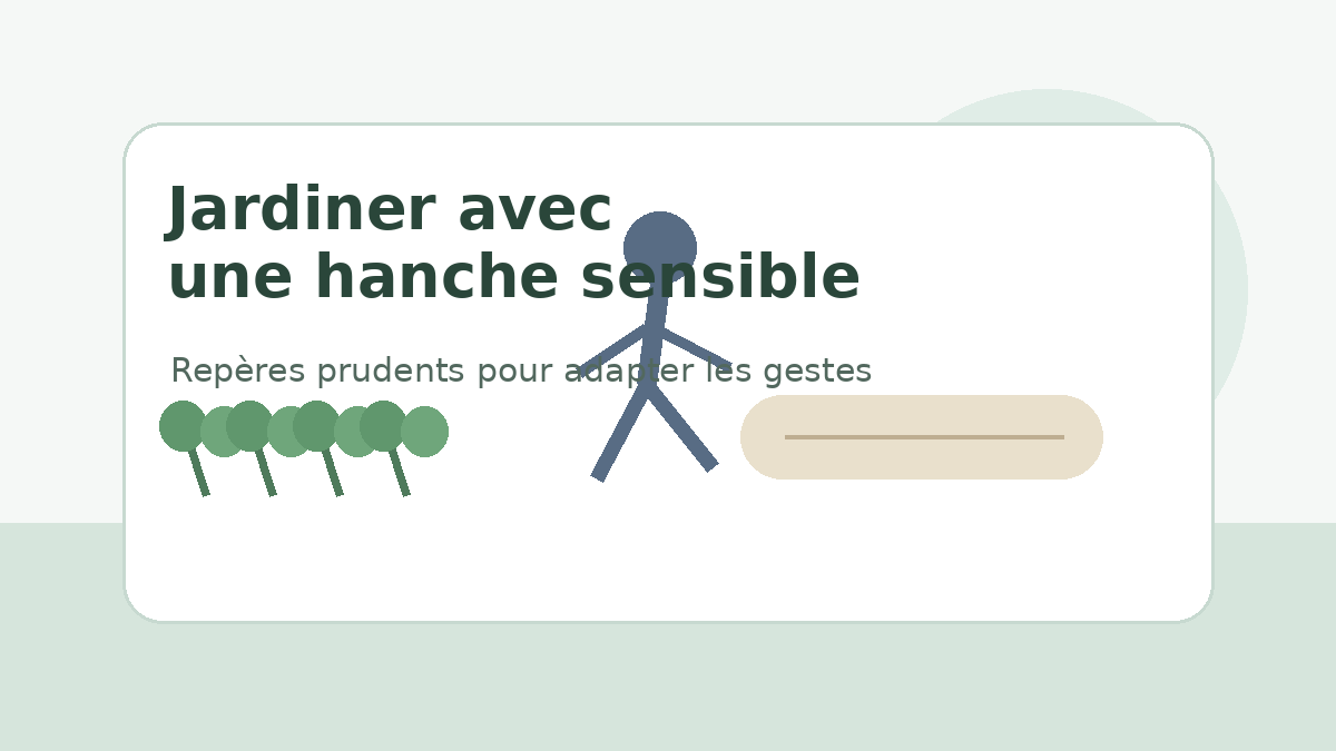 Illustration informative sur le jardinage avec une hanche sensible