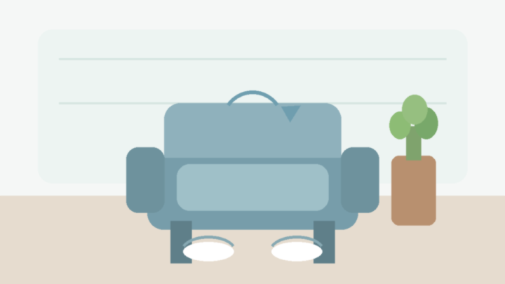 Illustration neutre d’une chaise stable pour se lever avec une hanche sensible